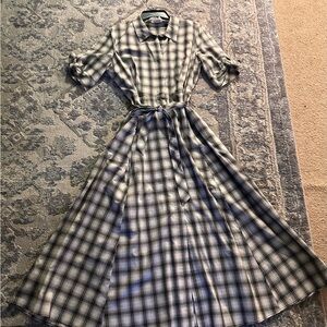 Calvin Klein Black and White Plaid Dress